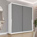 Ver imagem 1 de Guarda Roupa 2 Portas de Correr 2 Gavetas Cinza/Branco