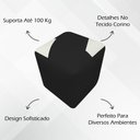 Ver imagem 2 de Puff Decorativo Quadrado Penteadeira Urban - Preto-bege Corino