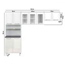 Ver imagem 3 de Cozinha Compacta em Aço Topázio 9 Portas com Vidro Branco - Telasul