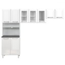 Ver imagem 1 de Cozinha Compacta em Aço Topázio 9 Portas com Vidro Branco - Telasul