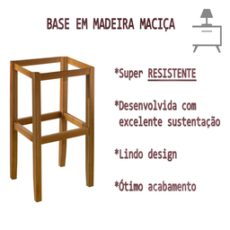 Kit 02 Banquetas Alta Pés Madeira Onix - 6