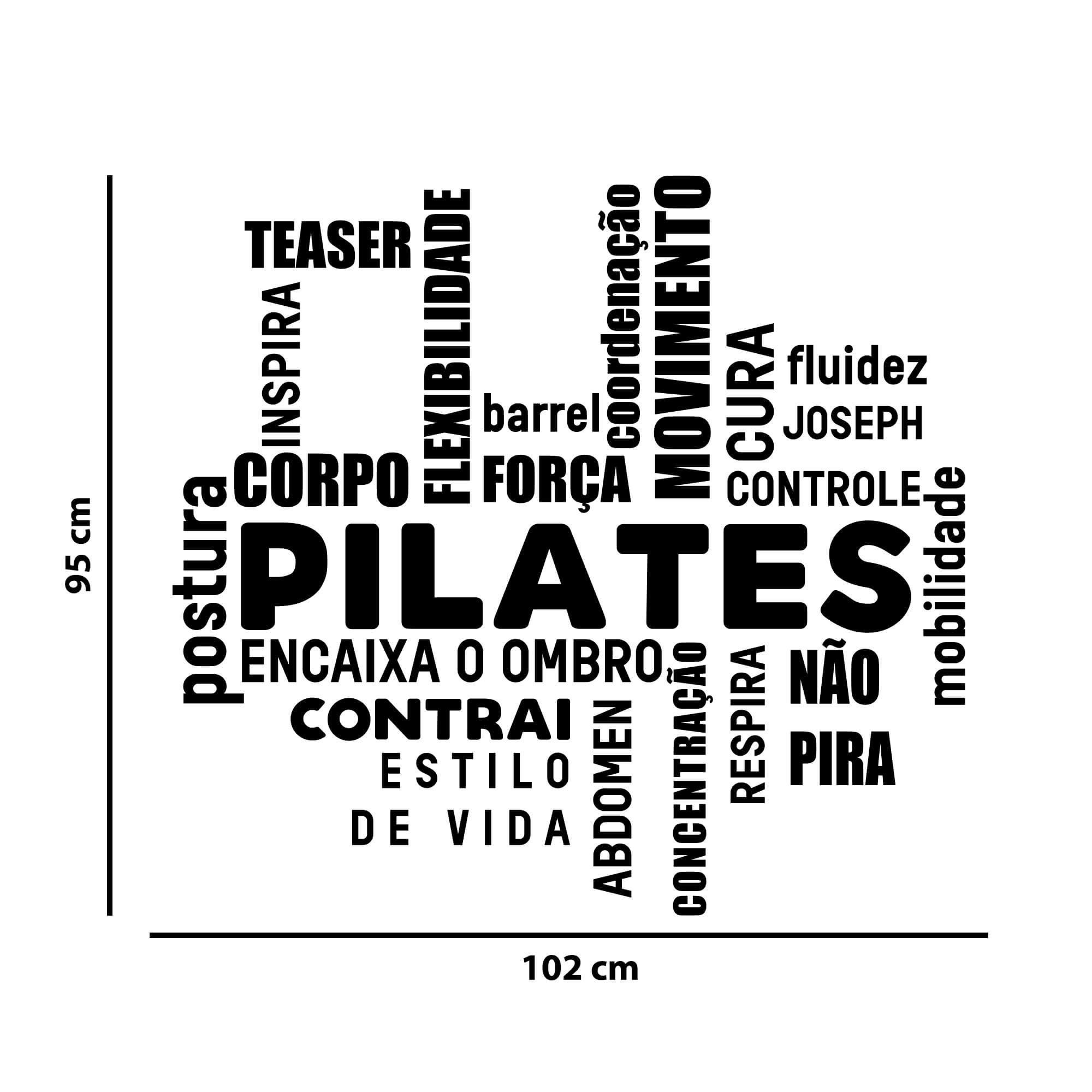 Adesivo Decorativo Palavras Motivação Pilates Movimento Cura Decoração Studio Kanto Store Adesivo de - 2