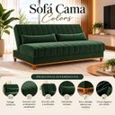 Ver imagem 5 de Sofá Cama 3 Lugares 1,80m Veludo Colors Laranja Terracota