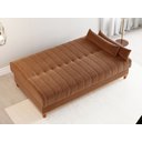 Ver imagem 4 de Sofá Cama 3 Lugares 1,80m Veludo Colors Laranja Terracota