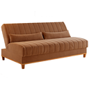 Ver imagem 2 de Sofá Cama 3 Lugares 1,80m Veludo Colors Laranja Terracota