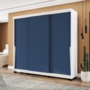 Ver imagem 1 de Guarda-Roupa 3 Portas de Correr 4 Gavetas Azul/Branco