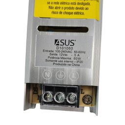 Fonte Driver Slim Chaveada 5A 12V Fita de Led Perfil CFTV Camera Iluminaçao Segurança Lustre Circuit - 4