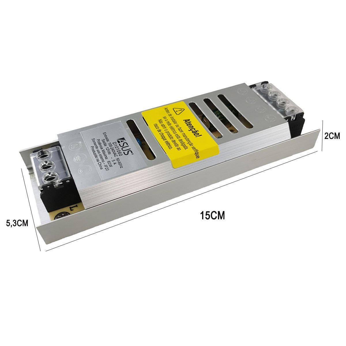 Fonte Driver Slim Chaveada 5A 12V Fita de Led Perfil CFTV Camera Iluminaçao Segurança Lustre Circuit - 7