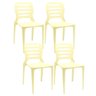 Kit 04 Cadeiras para Cozinha Área Gourmet Jardim Empilhável Larsen P03 Amarelo - Lyam Decor - 1