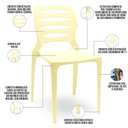 Ver imagem 3 de Kit 04 Cadeiras para Cozinha Área Gourmet Jardim Empilhável Larsen P03 Amarelo - Lyam Decor