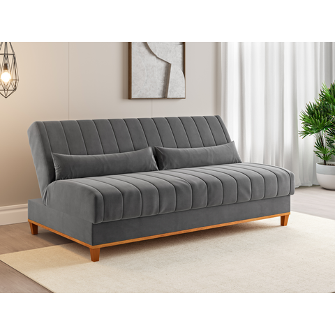 Sofá Cama 3 Lugares 1,80m Veludo Colors Cinza Grafite