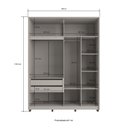 Ver imagem 3 de Guarda-roupa com Espelho 4 Portas Órion