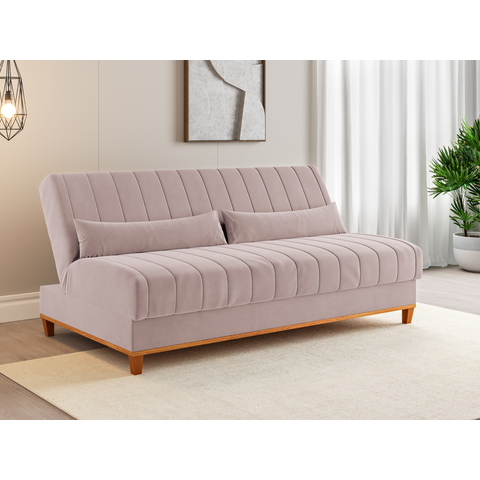 Sofá Cama 3 Lugares 1,80m Veludo Colors Rosa