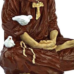 Estátua São Francisco de Assis Meditando Colorida 21232 - 4
