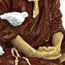 Estátua São Francisco de Assis Meditando Colorida 21232 - 3