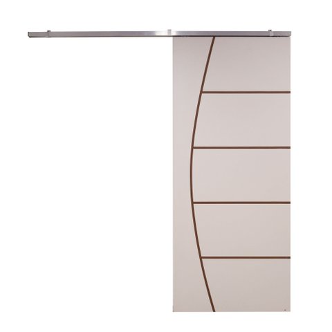 Porta de Correr Prime Frisada Kit Alumínio