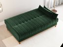 Ver imagem 4 de Sofá Cama Reclinável 3 Lugares 180cm Veludo Colors Verde Oliva