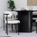 Ver imagem 2 de Conjunto de Jantar Mesa Orgânica Gaya 6 Cadeiras Amy - Preto C/ Off White
