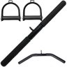 Kit Puxadores Musculação Academia Reto Curvo Puley Estribo - 1