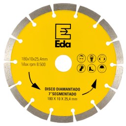 Disco Diamantado Segmentado 7 - 180 X 10 X 25,4 Mm - Eda - 1