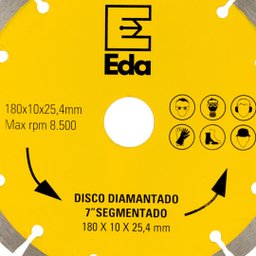 Disco Diamantado Segmentado 7 - 180 X 10 X 25,4 Mm - Eda - 3