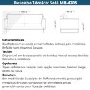 Ver imagem 6 de Sofá 3 Lugares Mh-4205 Herval 203 Cm (larg) Madeira Maciça Estofado Bege Base Laca Fosca Grafite