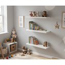 Ver imagem 1 de Kit 3 Prateleiras Estante 50x15 Madeira Mdf Brancas + Suporte