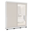 Ver imagem 2 de Guarda-Roupa 2 Portas de Correr 2 Gavetas com Espelho Porto Bege/Branco/Creme