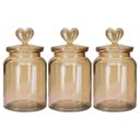 Ver imagem 7 de Jogo 3 Potes Vidro Hermético Âmbar Decor Afeto Coração 1 Litro - Tuut