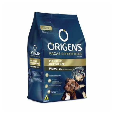 Alimento Origens Premium Special Pit Bull y Rottweiler para cachorro filhote sabor carne 15KG