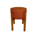 Ver imagem 2 de Kit 2 Puff Banqueta Redondo Zoe Linho Terracota Decorativo Base de Madeira - Arkell