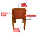 Ver imagem 5 de Kit 2 Puff Banqueta Redondo Zoe Linho Terracota Decorativo Base de Madeira - Arkell