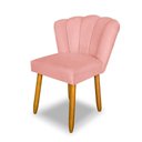 Ver imagem 4 de Kit 2 Cadeiras Pétala Estofadas Veludo com Pés Palito Rosa Élpis Móveis
