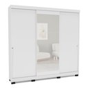 Ver imagem 2 de Guarda-Roupa 3 Portas de Correr 4 Gavetas com Espelho Porto Branco