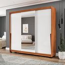 Ver imagem 1 de Guarda-Roupa 3 Portas de Correr 4 Gavetas com Espelho Porto Branco/Freijó