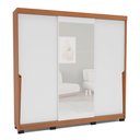 Ver imagem 2 de Guarda-Roupa 3 Portas de Correr 4 Gavetas com Espelho Porto Branco/Freijó