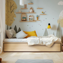 Ver imagem 1 de Bicama Solteiro Infantil Mdf com Auxiliar Carvalho Quater Móveis