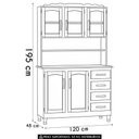 Ver imagem 2 de Armário Cozinha Compacta 120cm Madeira 5 Portas Kyle Imbuia Z25 - Mpozenato