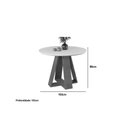 Ver imagem 3 de Conjunto: Mesa de Cozinha Celeste C/ Tampo Madeirado C/ Vidro Redondo 103x103cm e 4 Cadeiras Zoe