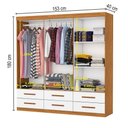 Ver imagem 4 de Guarda-roupa Solteiro Aria 6 Portas 6 Gavetas com Espelho Cinamomo/branco - Pnr Móveis