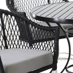 Conjunto De Poltronas E Mesa Chile Em Corda Náutica Alumínio - 7