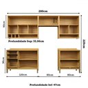 Ver imagem 4 de Armário de Cozinha com Balcão e Tampo 8 Portas 4 Gavetas Pérola 100% Mdf Vidro Reflecta Amêndoa/chum