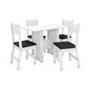 Ver imagem 2 de Conjunto de Mesa e 4 Cadeiras para Sala de Jantar Milano-Poliman - Branco / Preto