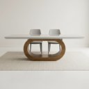 Ver imagem 3 de Mesa de Jantar Retangular Base Orgânica em Madeira Maciça 220x110cm 8 Lugares Barolaccs