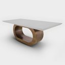 Ver imagem 4 de Mesa de Jantar Retangular Base Orgânica em Madeira Maciça 220x110cm 8 Lugares Barolaccs