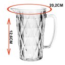 Ver imagem 2 de Kit com 2 Jarras de Vidro Diamond Transparente e Verde Água ou Suco 1,2l