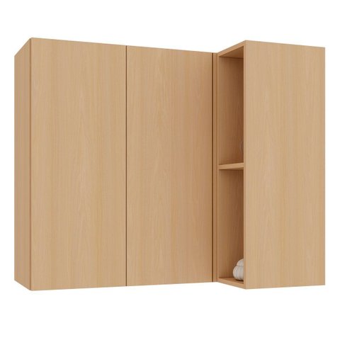 Armário Aéreo para Cozinha 100% MDF Canto Reto 2 Portas Lótus Carvalho