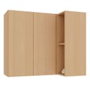 Ver imagem 1 de Armário Aéreo para Cozinha 100% MDF Canto Reto 2 Portas Lótus Carvalho