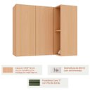Ver imagem 2 de Armário Aéreo para Cozinha 100% MDF Canto Reto 2 Portas Lótus Carvalho