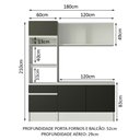 Ver imagem 4 de Armário de Cozinha Compacta 180cm Branco/Preto Topazio Madesa 86